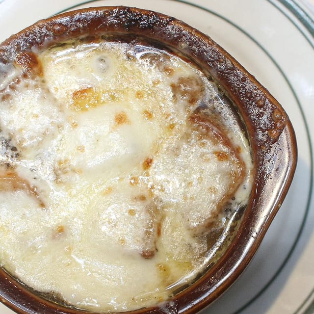 French Onion Soup Au Gratin.