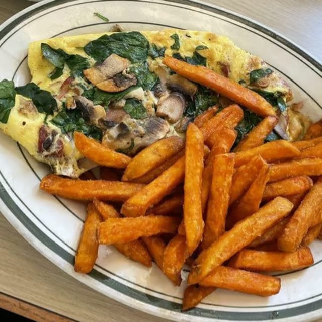 Avocado, Turkey & Swiss Cheese Omelet.